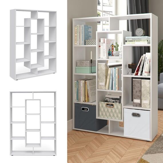 Vicco Raumteiler, Weiß, 107.2 x 143 cm, zur Raumtrennung und flexiblen Aufbewahrung einsetzbar