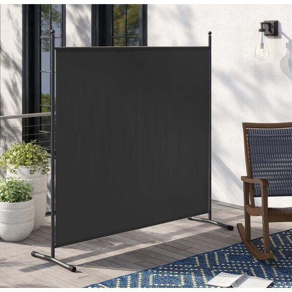 QUICK STAR Paravent Outdoor Wetterfest 180 x 178 cm Grau | Raumteiler Stellwand Innen | Garten & Balkon Sichtschutz Blickdicht
