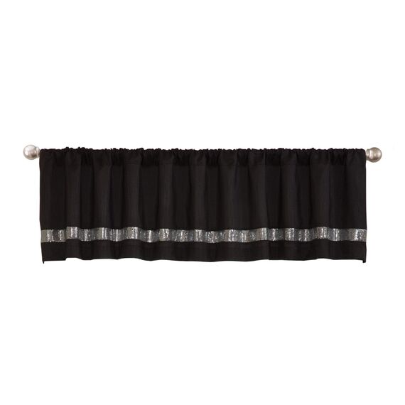 Lush Decor Fenstervorhang, Sternenhimmel, 1 Stück, Kunstseide, Schwarz und Grau, 84" W x 18" L (Pack of 1)
