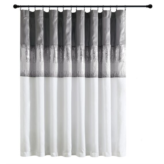Lush Decor Fenstervorhang, Nachthimmel, 100 x 84 cm, Grau/Weiß