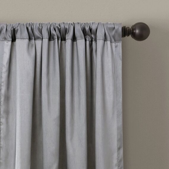 Lush Decor Night Sky Fenstervorhang, Einzelbett, 106,7 cm B x 213,4 cm L, Lila und Grau, Paillettenvorhänge, glitzerndes und farbblockiges Design, Moderne Glamour-Dekoration, Lange Vorhänge für