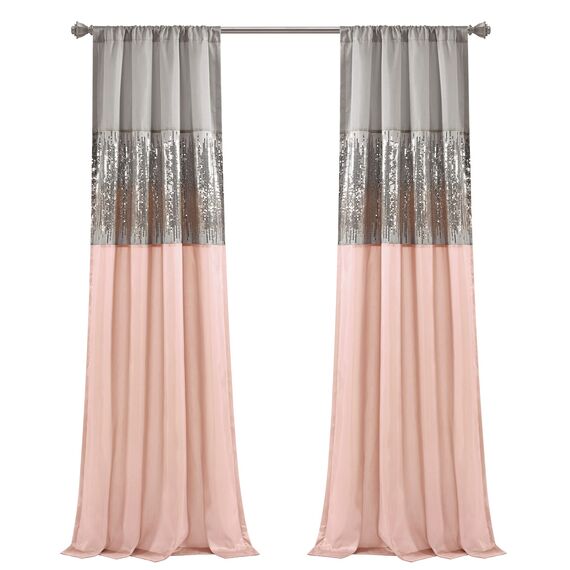 Lush Decor Fenstervorhang, Nachthimmel, 274,3 cm lang x 106,7 cm breit, Grau / Rot