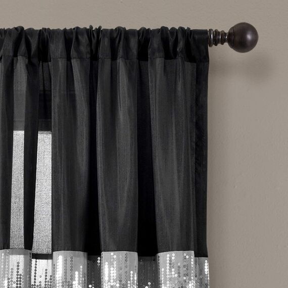 Lush Decor Fenstervorhang, Nachthimmel, 241,3 cm lang x 106,7 cm breit, Schwarz/Gold