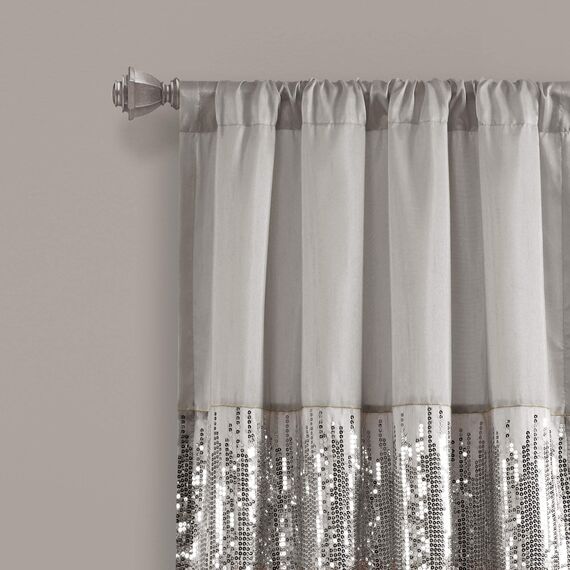 Lush Decor Fenstervorhang, Nachthimmel, 274,3 cm lang x 106,7 cm breit, Grau / Rot