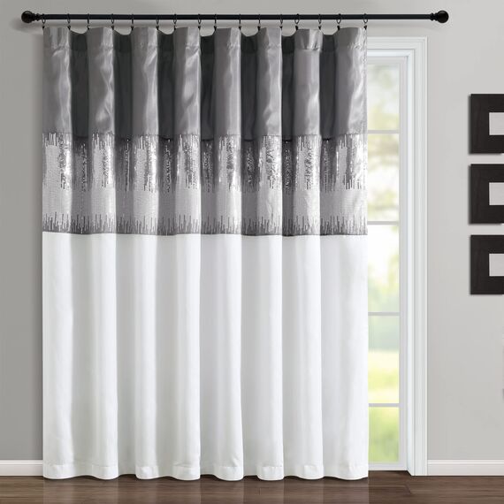 Lush Decor Fenstervorhang, Nachthimmel, 100 x 84 cm, Grau/Weiß