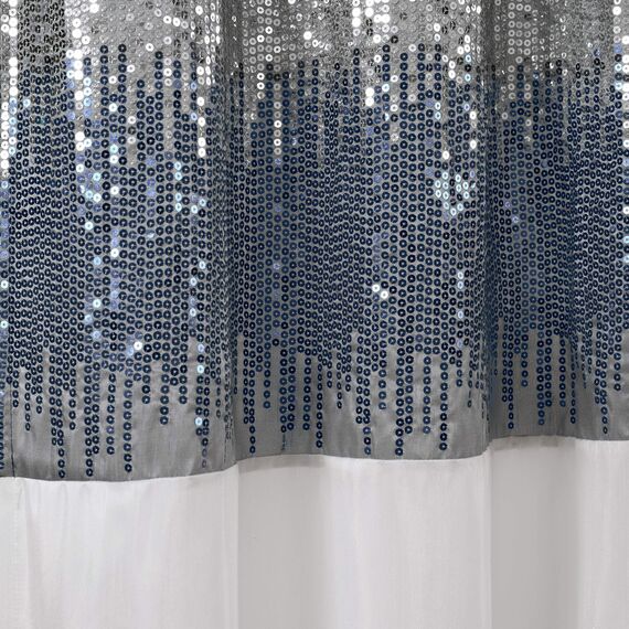Lush Decor Fenstervorhang, Sternenhimmel, 274,3 cm lang x 106,7 cm breit, Marineblau / Weiß