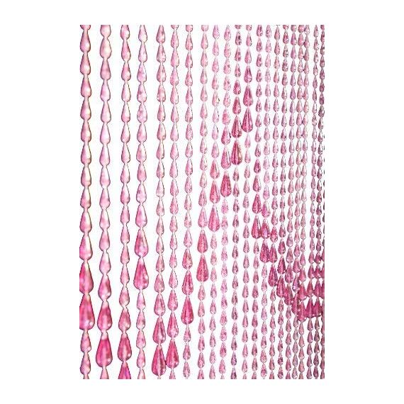 Vorhang für Tür, Fadenvorhang, Wandpaneel, Fenster, Raumteiler, Jalousie für Hochzeit, Café, Restaurant, Dekoration, 90 x 180 cm, Rosa, schillernd, 34 Stränge