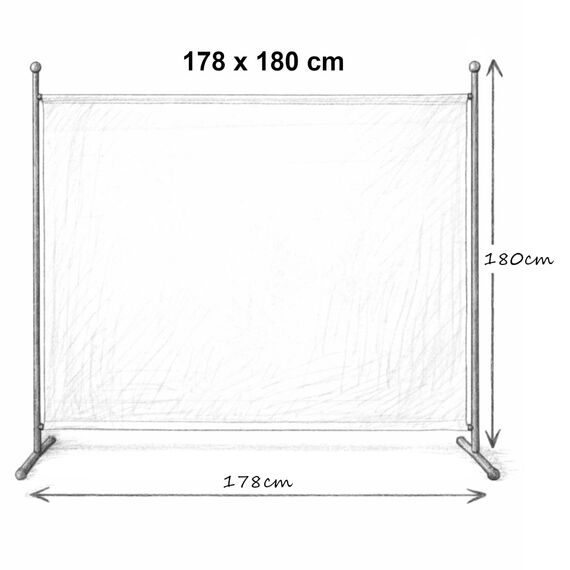QUICK STAR Paravent Outdoor Wetterfest 180 x 178 cm Weiß | Raumteiler Stellwand Innen | Garten & Balkon Sichtschutz Blickdicht