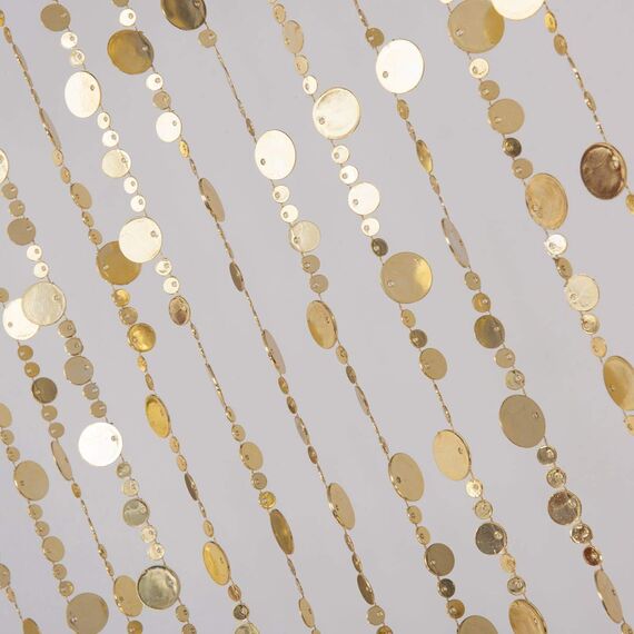 FlavorThings Perlenvorhang mit goldfarbenen Blasen, für Tür, Wand-, Fensterdekoration, Raumteiler, für Hochzeit, Café, Restaurant, mit Kristalldekoration, 91,5 x183 cm (B x L)
