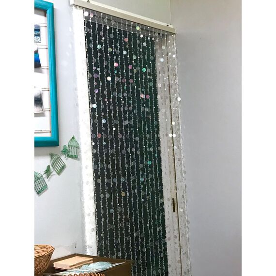 FlavorThings Perlenvorhang mit Blasen aus Kunstkristall/Acryl, schillernd, für Türen, als Raumteiler, Hintergrunddekoration für Schrank, Party, Hochzeit, Kinderzimmer, 91,5 x183 cm