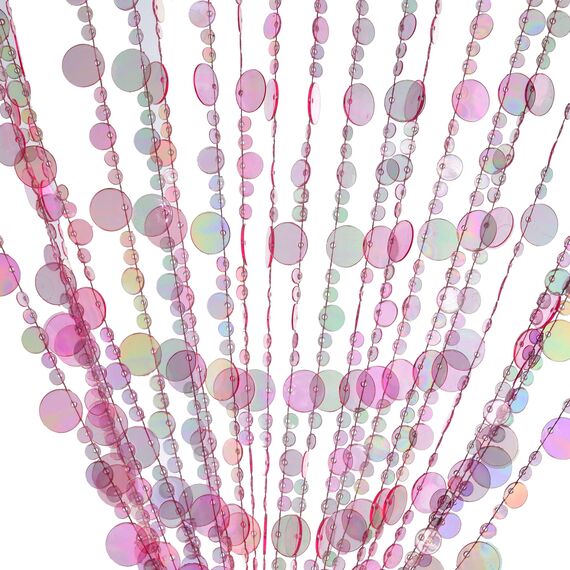 FlavorThings Perlenvorhang mit rosa-schillernden Blasen aus Kunstkristall-Acryl, Vorhang für Türen, als Raumteiler, für Schrank, als Dekoration für Party, Hochzeit, Kinderzimmer, 91,5 x183 cm