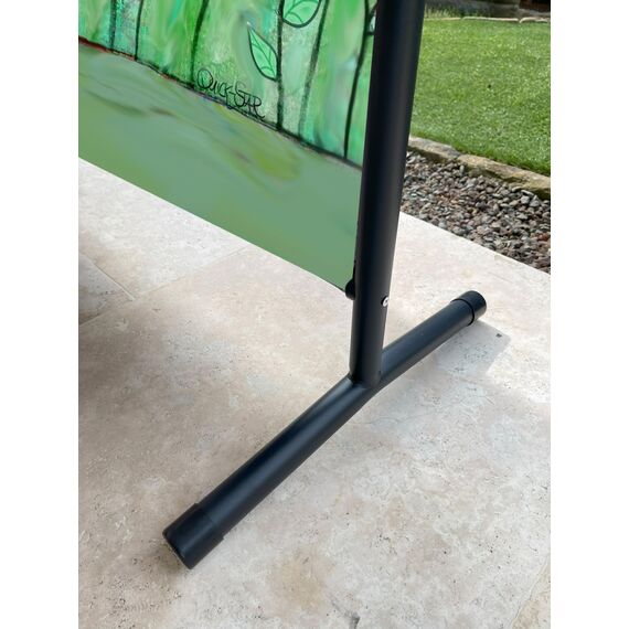 QUICK STAR Paravent Outdoor Wetterfest 180 x 78 cm Green Flowers | Raumteiler Stellwand Innen | Garten & Balkon Sichtschutz Blickdicht
