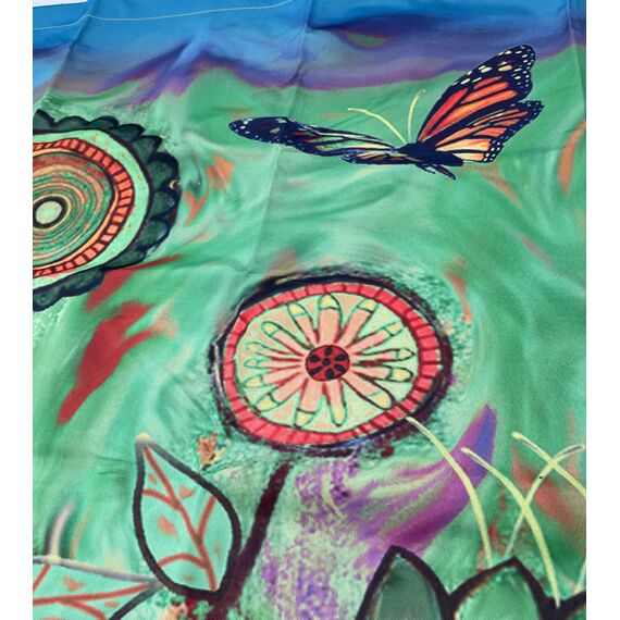 QUICK STAR Paravent Outdoor Wetterfest 180 x 78 cm Green Flowers | Raumteiler Stellwand Innen | Garten & Balkon Sichtschutz Blickdicht