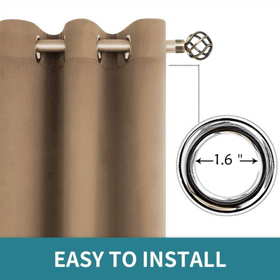 BGment Verdunkelungsvorhänge, 2 Paneele 42W x 72L taupe