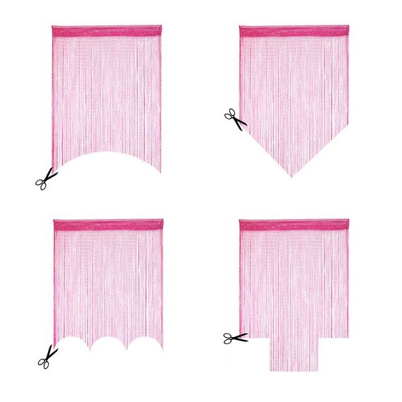Ave Split Dekorativer Tür-Fadenvorhang, Wandpaneel mit Fransen, Raumteiler, Sichtschutz, Quasten-Panel für Zuhause, 100 x 200 cm, Rosarot 18