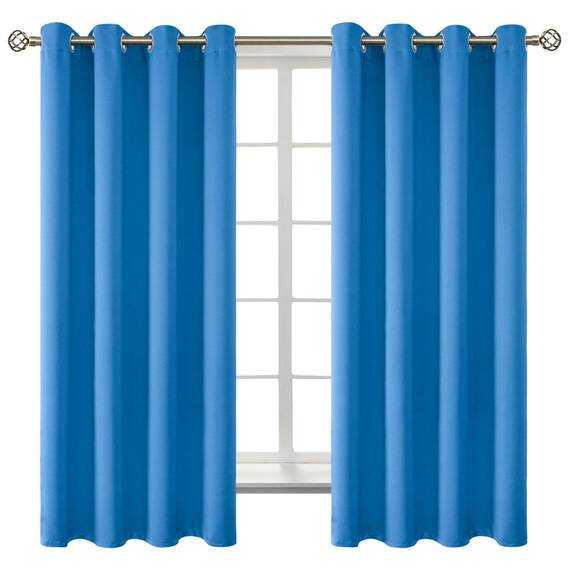 BGment Raumverdunkelungsvorhänge, 160 cm lang, mit Ösen, wärmeisolierte Vorhänge, Fensterbehandlungsvorhänge für Schlafzimmer, 2 Paneele, 132 x 160 cm, klassisches Blau