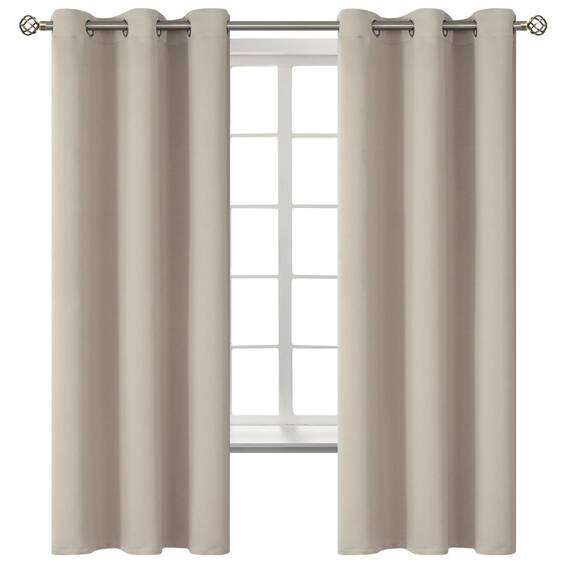 BGment Raumverdunkelungsvorhänge, 160 cm lang, mit Ösen, wärmeisoliert, Fensterbehandlungsvorhänge für Schlafzimmer, 2 Paneele, 96 x 160 cm, Kamel