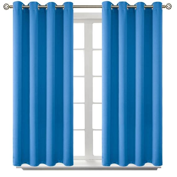 BGment Raumverdunkelungsvorhänge, 137 cm lang, mit Ösen, wärmeisoliert, Fensterbehandlungsvorhänge für Schlafzimmer, 2 Paneele, 132 x 137 cm, klassisches Blau