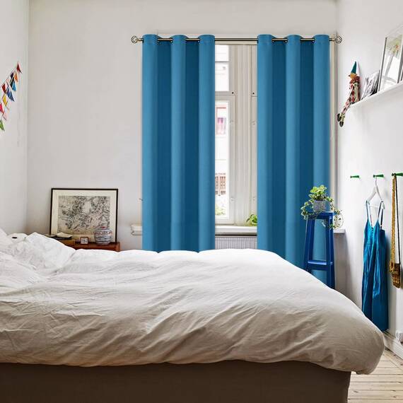 BGment Verdunkelungsvorhänge mit Ösen, wärmeisoliert, für Schlafzimmer und Wohnzimmer, 2 Stück