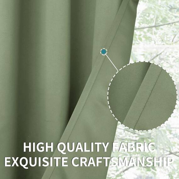 BGment Raumverdunkelungsvorhänge, 137 cm lang – Ösen, wärmeisolierte Vorhänge, Fensterbehandlungsvorhänge für Schlafzimmer, 2 Paneele, 132 x 137 cm, grasgrün