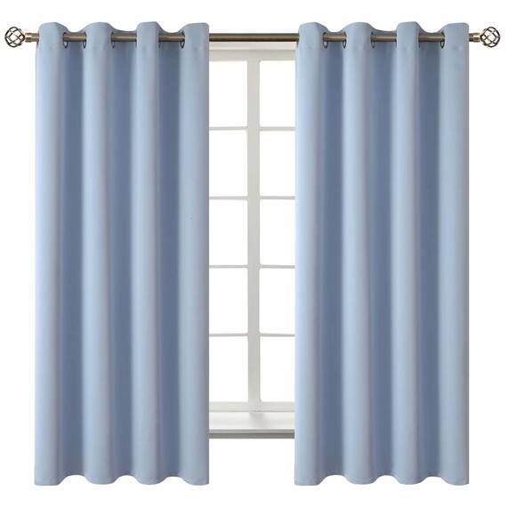 BGment Verdunkelungsvorhänge für Wohnzimmer – Ösen, wärmeisoliert, Raumverdunkelungsvorhänge für Schlafzimmer, 2 Paneele à 132 x 160 cm, Spa-Blau