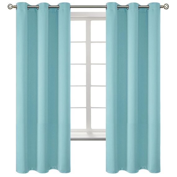 BGment Verdunkelungsvorhänge, Thermoisolierung, Raumverdunkelung, Schlafzimmer und Wohnzimmer, 2 Paneele (106,7 x 160,9 cm, Babyblau)