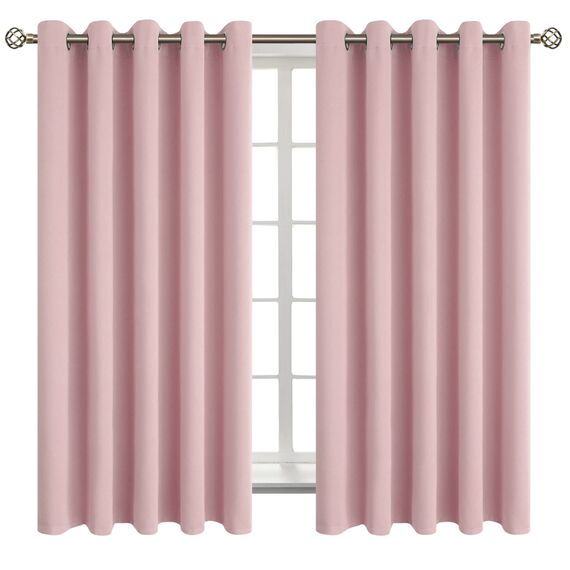 BGment Raumverdunkelungsvorhänge 160 cm lang – Ösen, wärmeisoliert, Fensterbehandlungsvorhänge für Schlafzimmer, 2 Paneele, 178 x 160 cm, Babyrosa