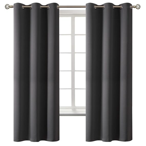 BGment Dunkelgraue Verdunkelungsvorhänge für Schlafzimmer, 160 cm lang, 2 Paneele, Schattierung, Raumverdunkelung, Sonnenlicht, wärmeisoliert, Fenstervorhänge, jeder Vorhang 106,7 cm