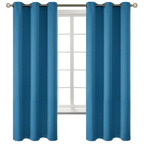 BGment Verdunkelungsvorhänge – Ösen, wärmeisoliert, für Schlafzimmer und Wohnzimmer, 2 Stück (107 x 160 cm, stahlblau)