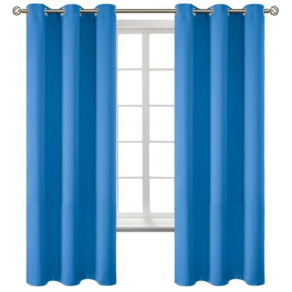 BGment Raumverdunkelungsvorhänge, 160 cm lang, mit Ösen, wärmeisoliert, Fensterbehandlungsvorhänge für Schlafzimmer, 2 Paneele, 106 x 160 cm, klassisches Blau