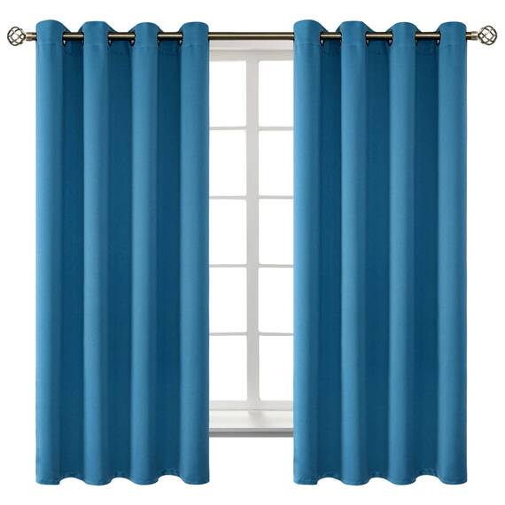 BGment Verdunkelungsvorhänge – Ösen, wärmeisoliert, für Schlafzimmer und Wohnzimmer, 2 Stück (132 x 160 cm, Stahlblau)
