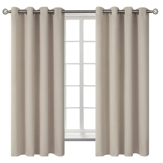 BGment Raumverdunkelungsvorhänge, 160 cm lang, mit Ösen, wärmeisoliert, Fensterbehandlungsvorhänge für Schlafzimmer, 2 Paneele, 132 x 160 cm, Kamel