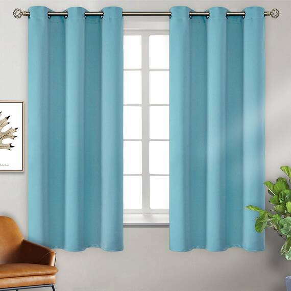 BGment Verdunkelungsvorhänge – mit Ösen, wärmeisoliert, Raumverdunkelung, Schlafzimmer- und Wohnzimmer, 2er-Set Paneele (107 x 150 cm, Aqua)