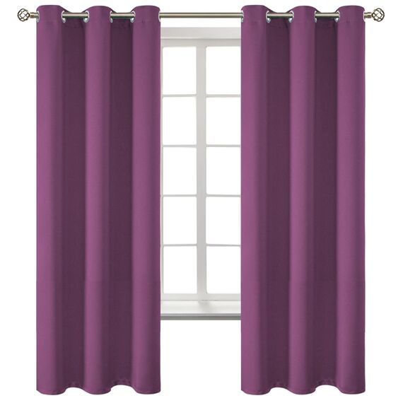 BGment Raumverdunkelungsvorhänge, 160 cm lang, mit Ösen, wärmeisoliert, Fensterbehandlungsvorhänge für Schlafzimmer, 2 Paneele, 106 x 160 cm, Auberginenviolett