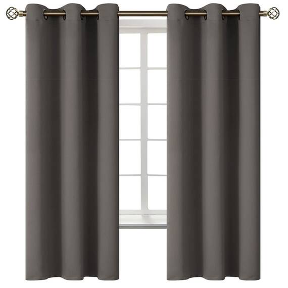 BGment Verdunkelungsvorhänge für Schlafzimmer, mit Ösen, wärmeisoliert, Raumverdunkelungsvorhänge für Wohnzimmer, Set mit 2 Paneele (96,5 x 160,4 cm, Grau)