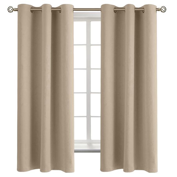 BGment Verdunkelungsvorhänge, Thermoisolierung, Raumverdunkelung, Schlafzimmer und Wohnzimmer, 2er-Set Paneele (106,7 x 160,9 cm, Sand)