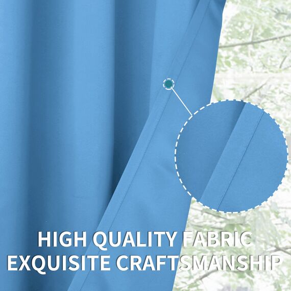 BGment Raumverdunkelungsvorhänge 160 cm lang – Ösen wärmeisolierte Vorhänge für Schlafzimmer, 2 Paneele, 107 x 160 cm, Himmelblau