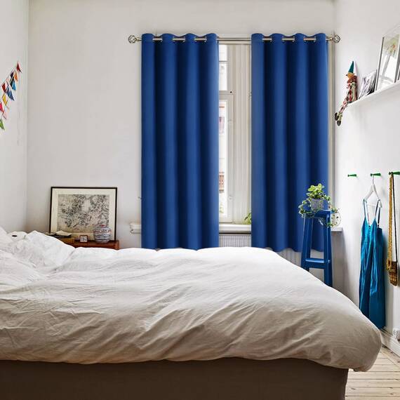 BGment Verdunkelungsvorhänge für Schlafzimmer – Thermoisolierte Vorhänge für Wohnzimmer, 132 x 160 cm, 2 Paneele, Königsblau