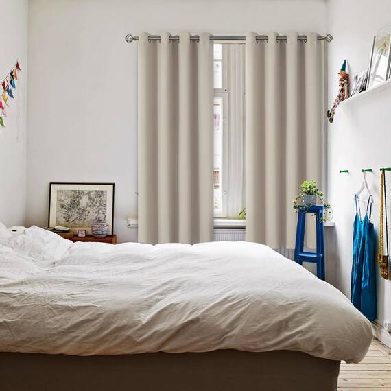 BGment Raumverdunkelungsvorhänge, 160 cm lang, mit Ösen, wärmeisoliert, Fensterbehandlungsvorhänge für Schlafzimmer, 2 Paneele, 132 x 160 cm, Kamel