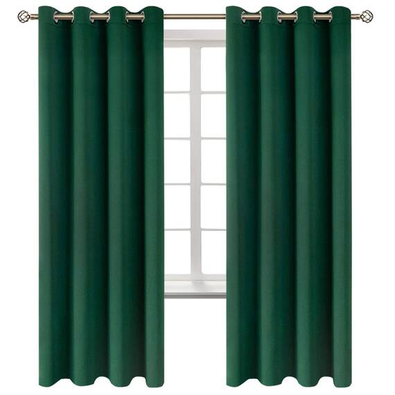 BGment Verdunkelungsvorhänge für Schlafzimmer - Ösen Thermoisolierte Raumverdunkelungsvorhänge für Wohnzimmer, 2er Set Paneele (132 x 183 cm, Smaragdgrün)