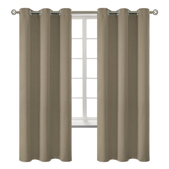 BGment Raumverdunkelungsvorhänge, 183 cm lang, mit Ösen, wärmeisoliert, Fensterbehandlungsvorhänge für Schlafzimmer, 2 Paneele, 106,7 x 183,9 cm, Kakao