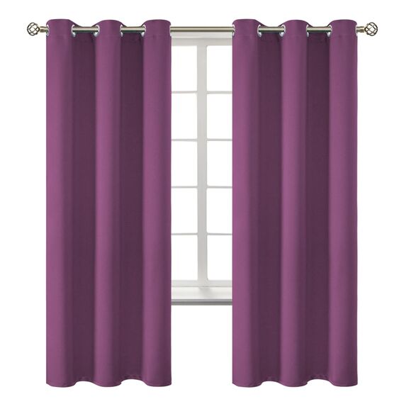 BGment Raumverdunkelungsvorhänge, 183 cm lang, mit Ösen, wärmeisoliert, Fensterbehandlungsvorhänge für Schlafzimmer, 2 Paneele, 106,7 x 183,9 cm, Aubergine, Lila