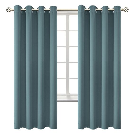 BGment Raumverdunkelungsvorhänge, 183 cm lang, mit Ösen, wärmeisolierte Vorhänge, Fensterbehandlungsvorhänge für Schlafzimmer, 2 Paneele, 132 x 183 cm, Steinblau