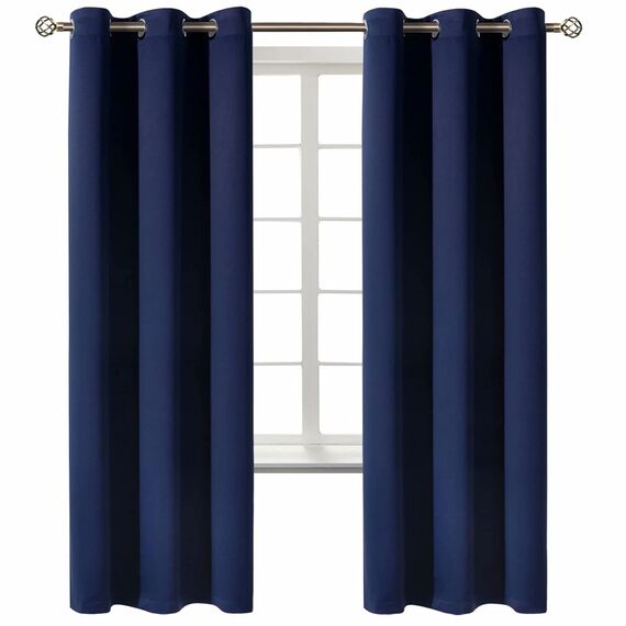 BGment Verdunkelungsvorhänge für Wohnzimmer – Thermoisolierte Vorhänge für Schlafzimmer, Set mit 2 Paneelen (106,7 x 183,9 cm, Marineblau)