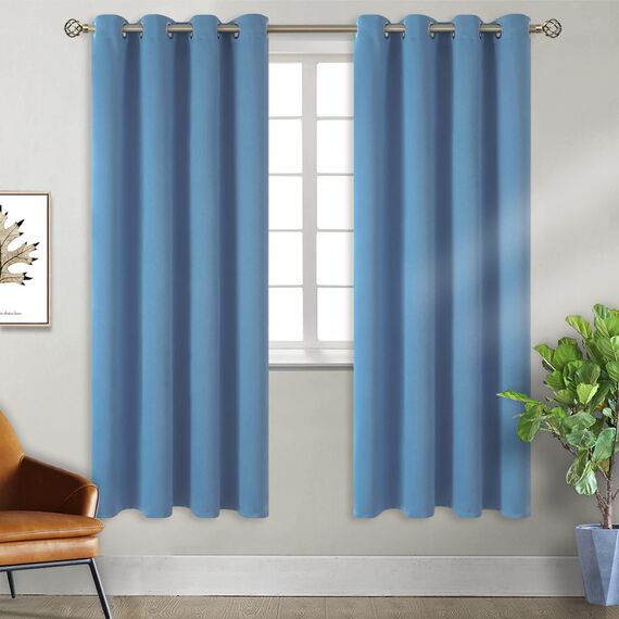 BGment Verdunkelungsvorhänge für Schlafzimmer – Ösen, wärmeisoliert, Raumverdunkelungsvorhänge für Wohnzimmer, Set mit 2 Paneelen, je 117 x 183 cm, verblasstes Denim