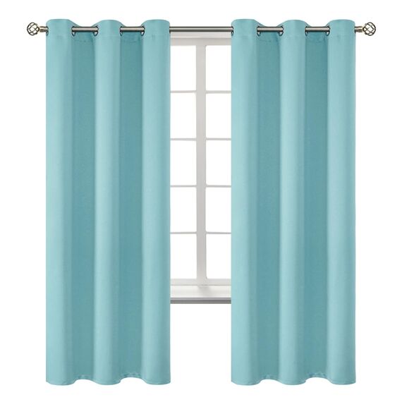 BGment Verdunkelungsvorhänge, Thermoisolierung, Raumverdunkelung, Schlafzimmer und Wohnzimmer, 2 Paneele (117,8 x 183,9 cm, Babyblau)