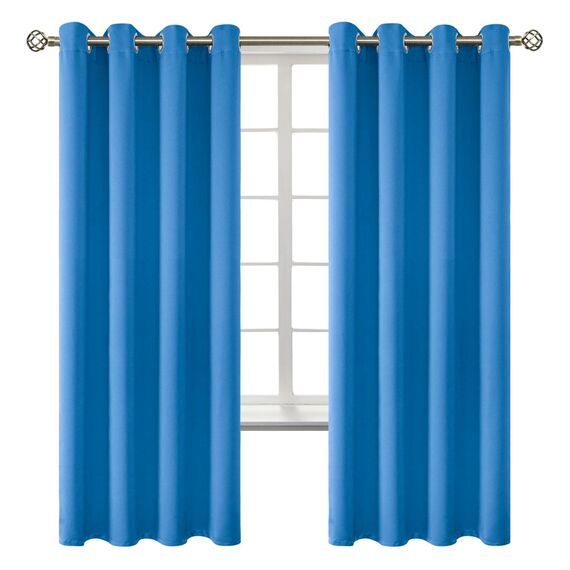 BGment Raumverdunkelungsvorhänge, 183 cm lang, mit Ösen, wärmeisoliert, Fensterbehandlungsvorhänge für Schlafzimmer, 2 Paneele, 132 x 183 cm, klassisches Blau