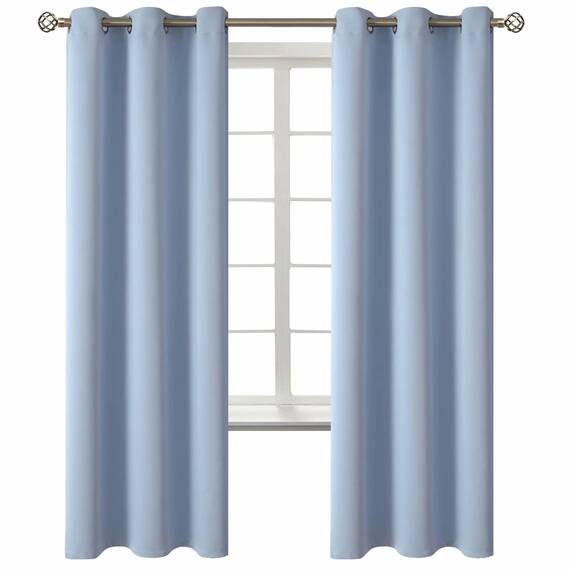 BGment Verdunkelungsvorhänge für Wohnzimmer – Thermoisolierende Vorhänge für Schlafzimmer, 2 Paneele von 107 x 182 cm, Spa Blau