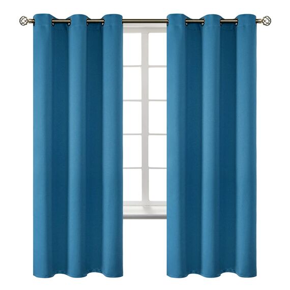BGment Verdunkelungsvorhänge – Ösen, wärmeisoliert, für Schlafzimmer und Wohnzimmer, 2 Stück (107 x 183 cm), Stahlblau