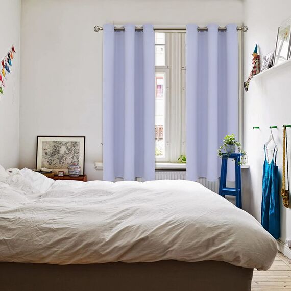BGment Raumverdunkelungsvorhänge 183 cm lang – Ösen wärmeisolierte Vorhänge für Schlafzimmer, 2 Paneele, 107 x 183 cm, Lavander